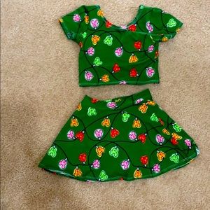 Girls Holiday Lights Disney 2 Piece Outfit